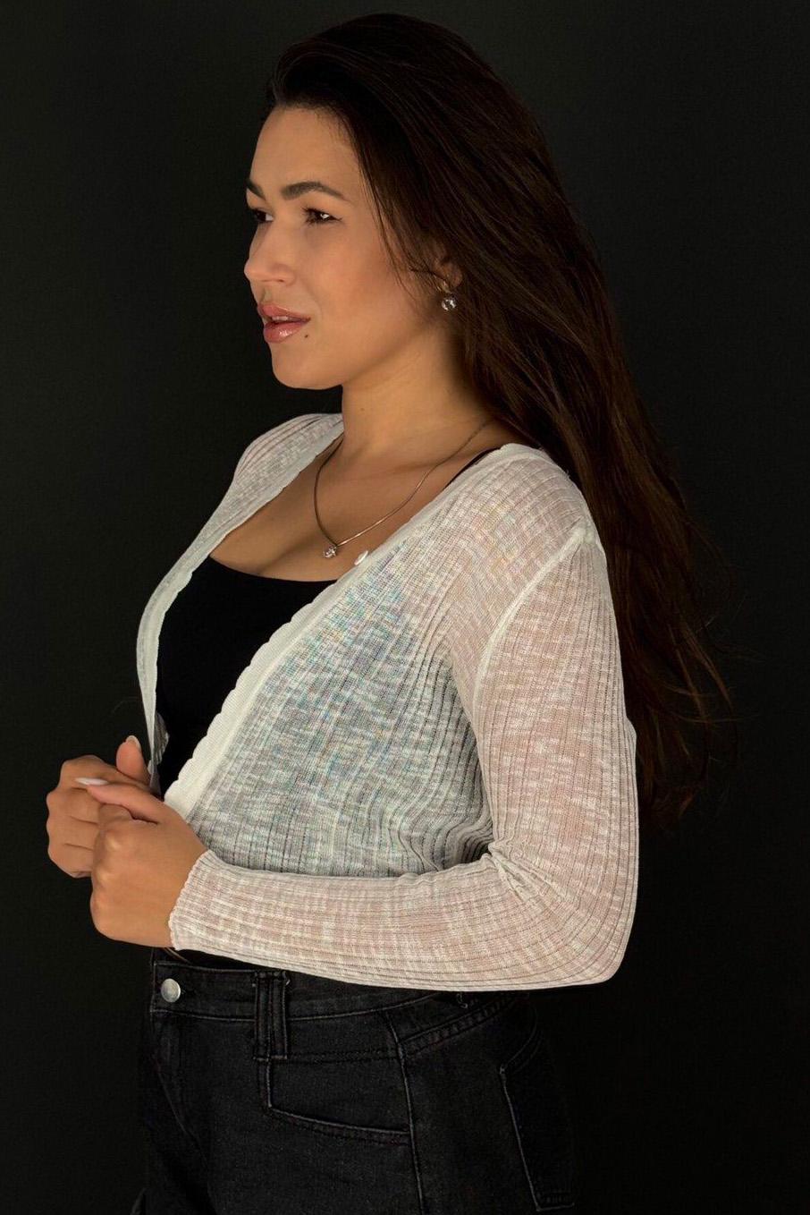 Кофта жіноча M Білий (180141) - фото 2 Кофта жіноча M Білий (180141) - фото 2