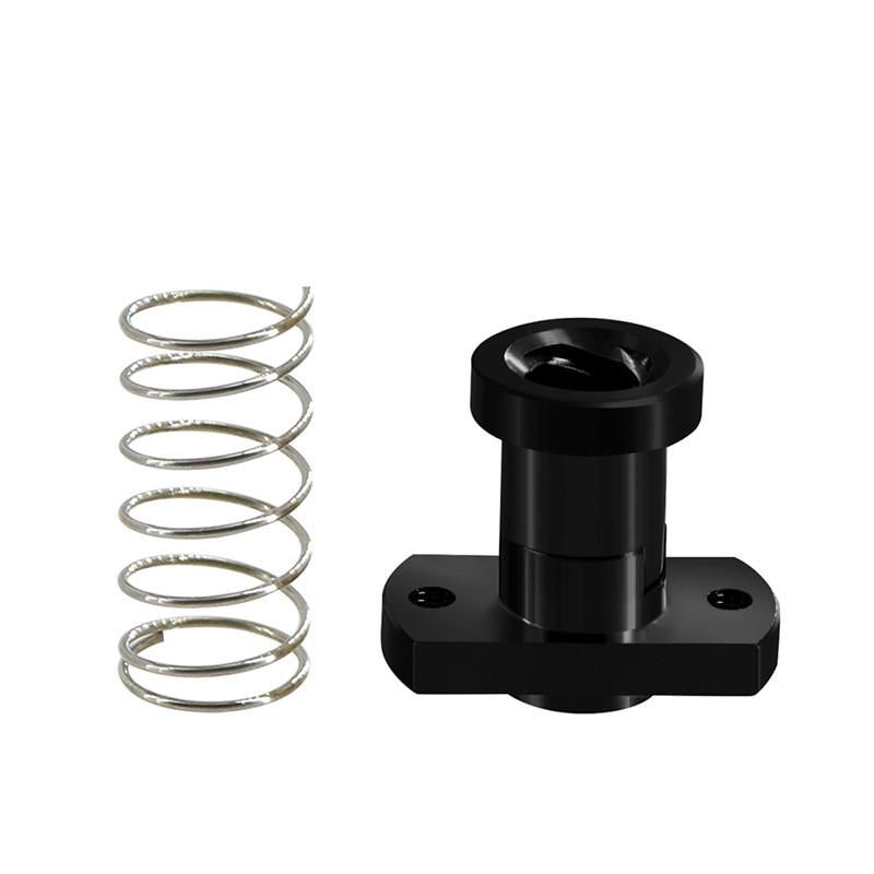 Гайка прямоугольная с пружиной на T8 ходовой винт 4-х западная Krok 8 мм POM пластик - фото 2 Гайка прямоугольная с пружиной на T8 ходовой винт 4-х западная Krok 8 мм POM пластик - фото 2