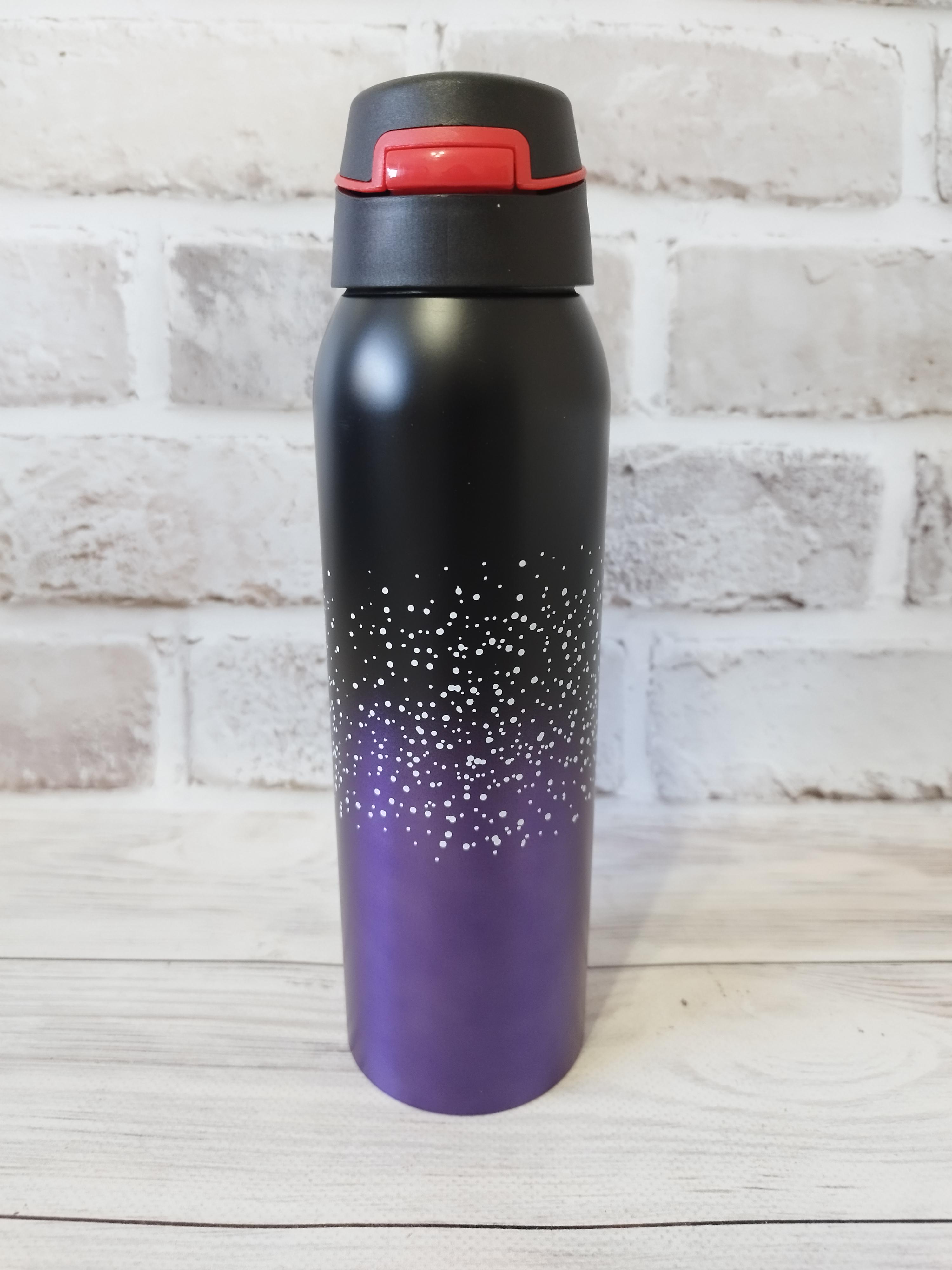 Термос с трубочкой S&T Спорт 500 мл Черно-фиолетовый (18165442)