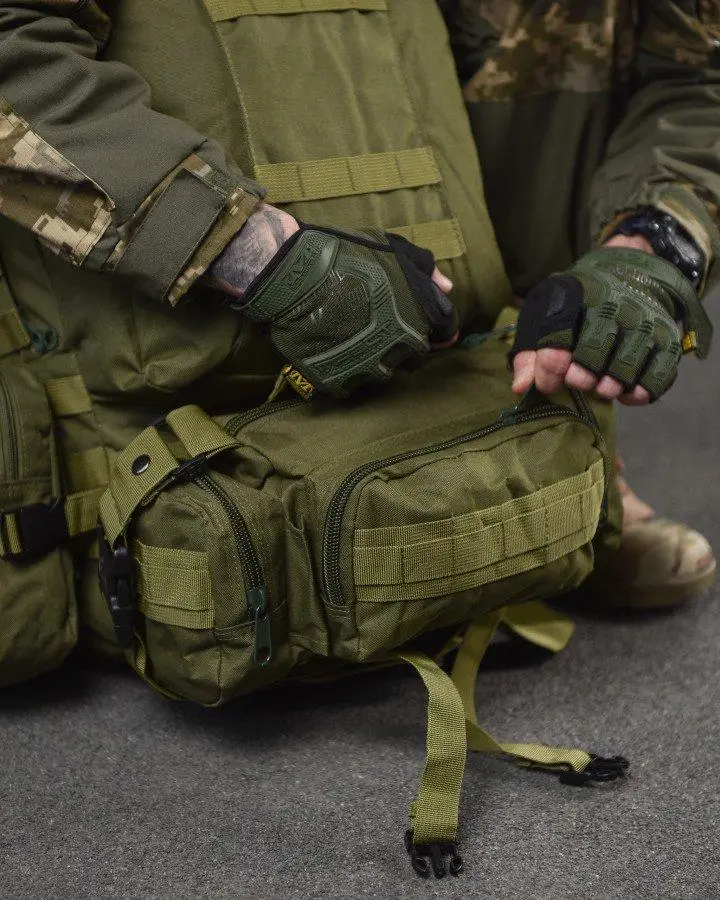 Рюкзак похідний/військовий з підсумками на 50 л 4в1 з системою Molle Olive (1004-olive) - фото 8 Рюкзак похідний/військовий з підсумками на 50 л 4в1 з системою Molle Olive (1004-olive) - фото 8