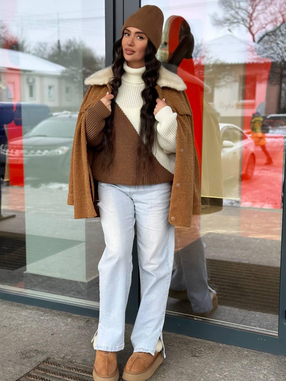 Свитер женский Диа р. 44-56 Капучино (350/а-нс) - фото 3 Свитер женский Диа р. 44-56 Капучино (350/а-нс) - фото 3