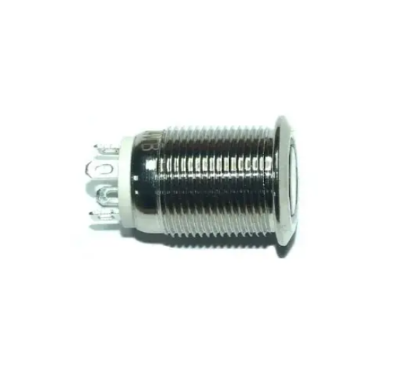 Кнопка возвратная 12 A-D 12 мм 12-24 В синий LED 4pin Silver (510339)