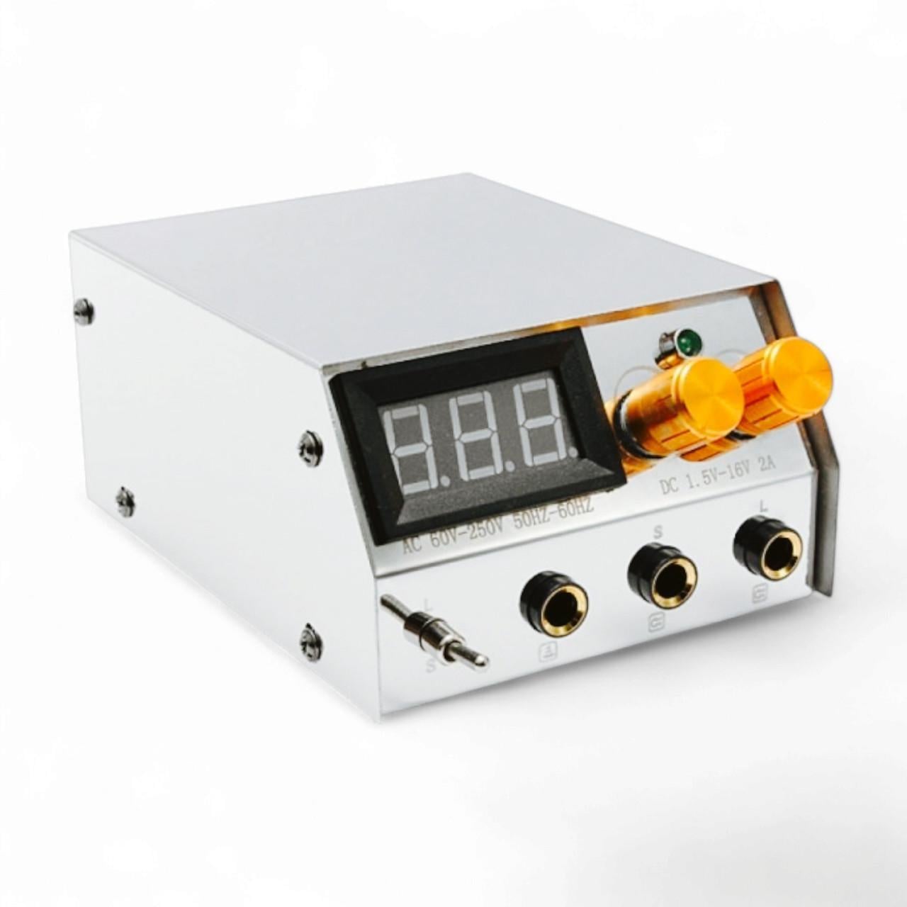 Блок питания для двух тату машинок металлический с электронным табло (PS1055)