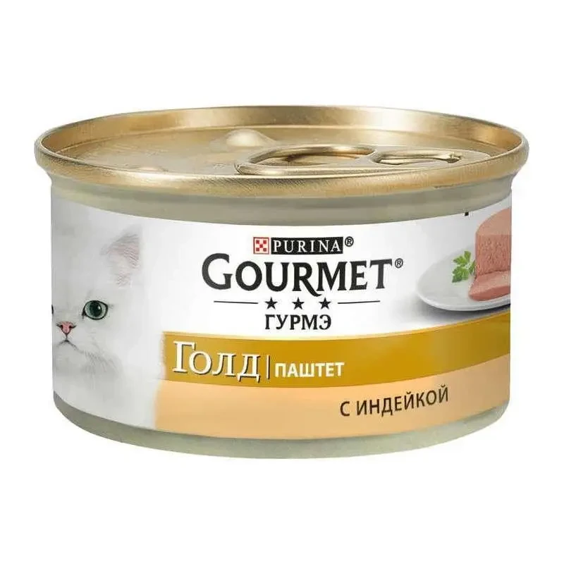 Корм консервированный Gourmet Gold с индейкой для взрослых кошек 85 г 24 шт. (1877636062)