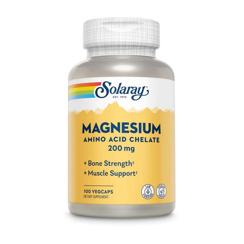 Комплекс магния хелат оксид Solaray Magnesium Amino Acid Chelate 200 мг 100 вер. капс.