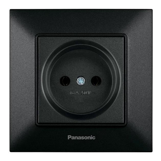 Розетка Panasonic Arkedia Slim одинарна Чорний (23831012)