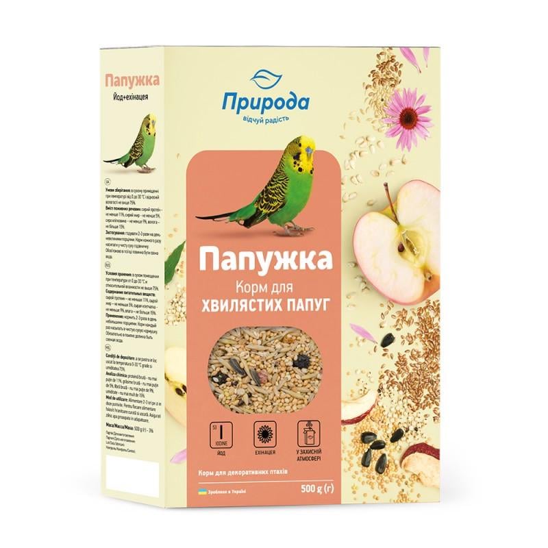 Корм для волнистых попугаев Природа Папужка Йод+эхинацея 6 шт. 500 г (1442561523)