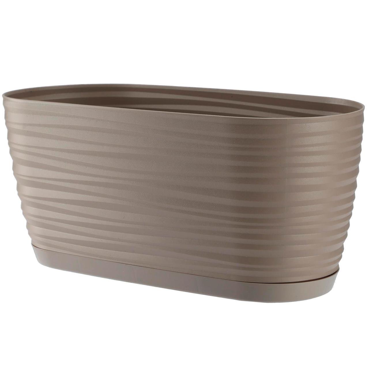 Горшок для цветов Form-Plastic Sahara mini oval 2,7 л Латте (3110-002) - фото 1