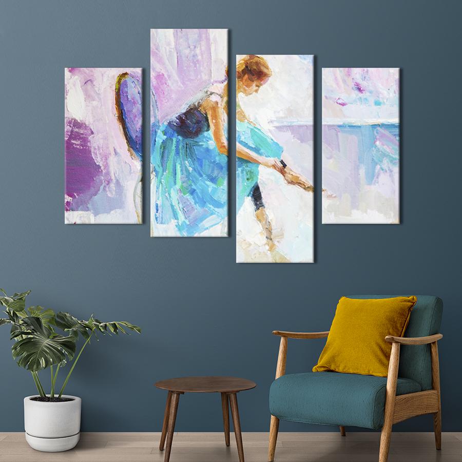 Картина модульна з 4 частин Красива балерина M 89x56 см (505-42)
