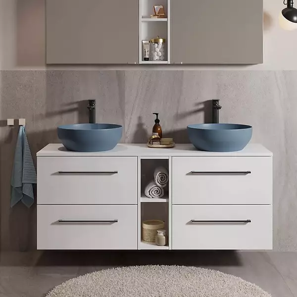 Умивальник на стільницю накладний круглий Cersanit LARGA 40x40 см Синій матовий (K677-050) - фото 3 Умивальник на стільницю накладний круглий Cersanit LARGA 40x40 см Синій матовий (K677-050) - фото 3