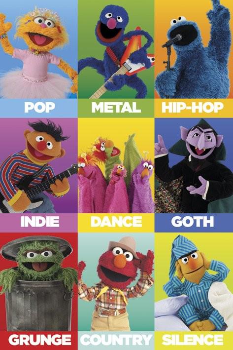 Постер плакат Улица Сезам Музыка/Sesame Street Music 40x50 см