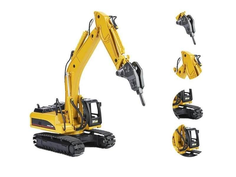 Машинка-экскаватор Hui Na Toys металлический с отбойником (1911) - фото 2 Машинка-экскаватор Hui Na Toys металлический с отбойником (1911) - фото 2