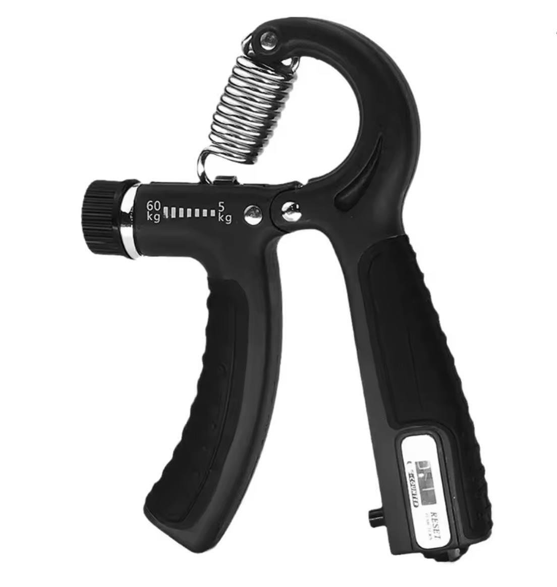 Эспандер кистевой 5-60 кг со счетчиком и регулируемой нагрузкой Черный - фото 1