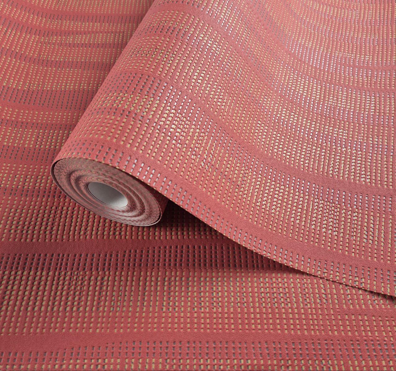 Шпалери вінілові Marburg на флізеліні 0,53×10,05 м Теракотово-червоний (57227)