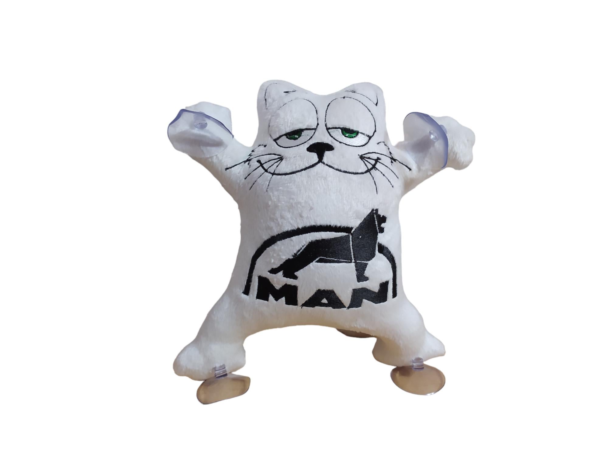 Игрушка в машину кот Саймона с вышивкой MAN Белый (02237)