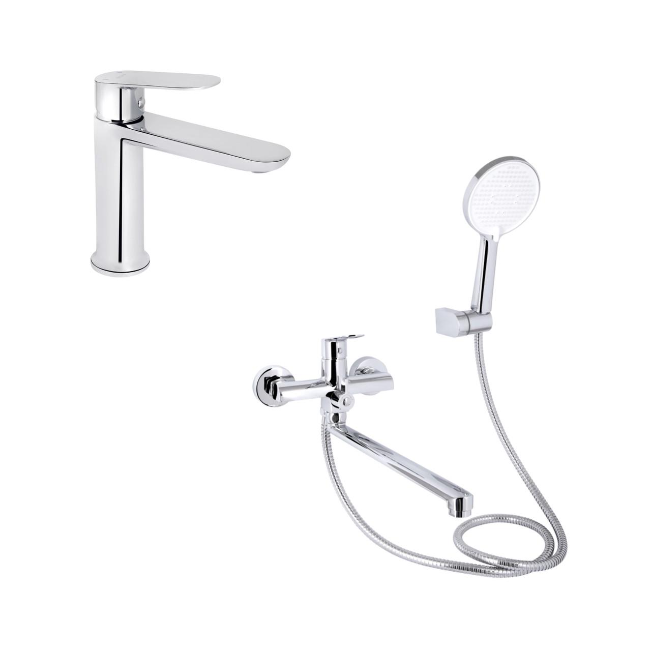 Набор для ванной комнаты Qtap Evia смеситель для раковины QTEVI2701CRM47576 Chrome/смеситель для ванной Qtap Evia (2732980005)