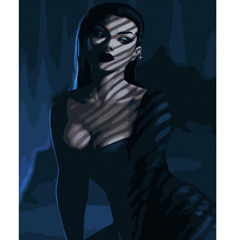 Картина по номерам Strateg Премиум Таинственная красотка 40x50 см (GS573)