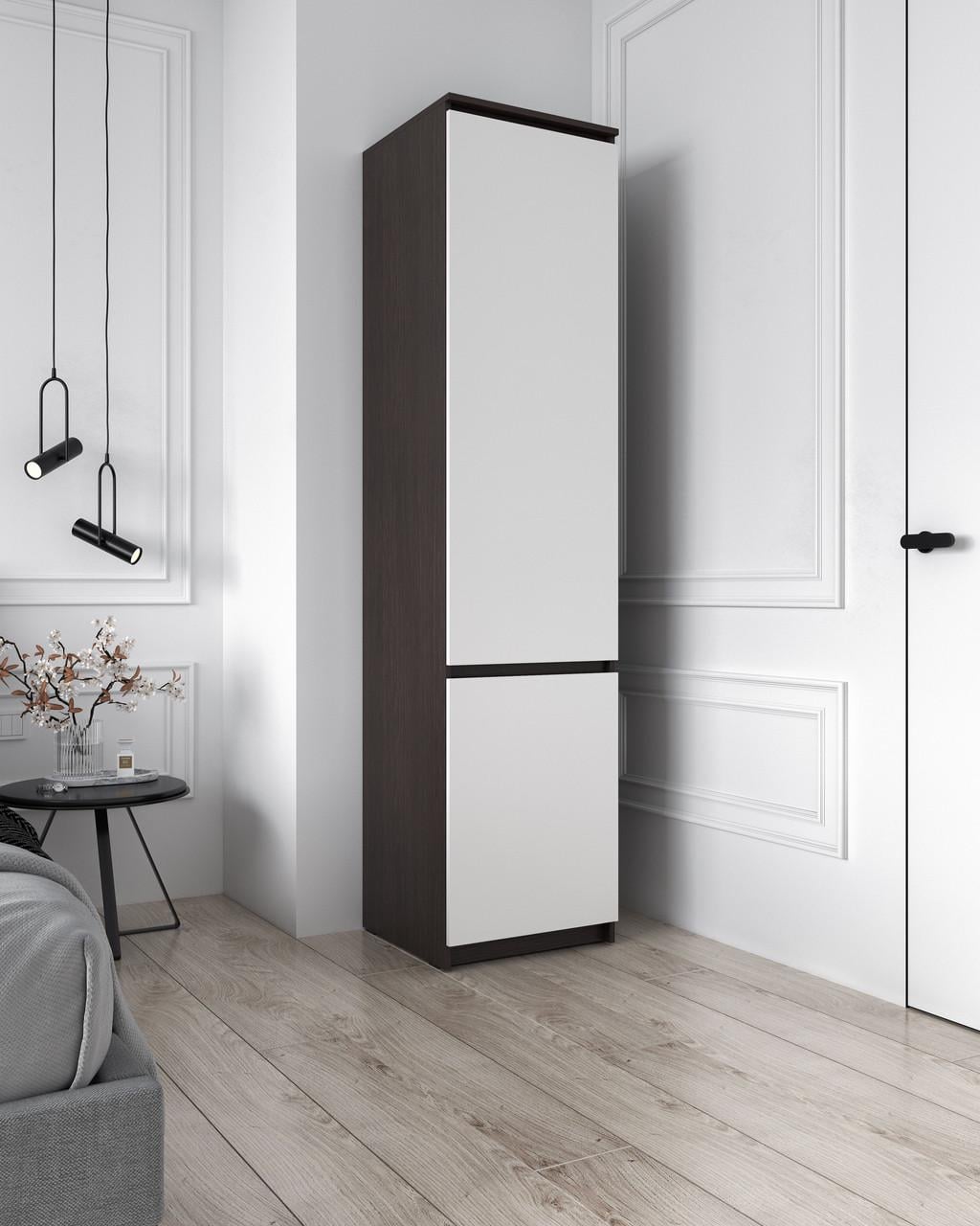 Шкаф-пенал закрытый со штангой Sanro 500х2117х498 мм Венге/Белый (T218)