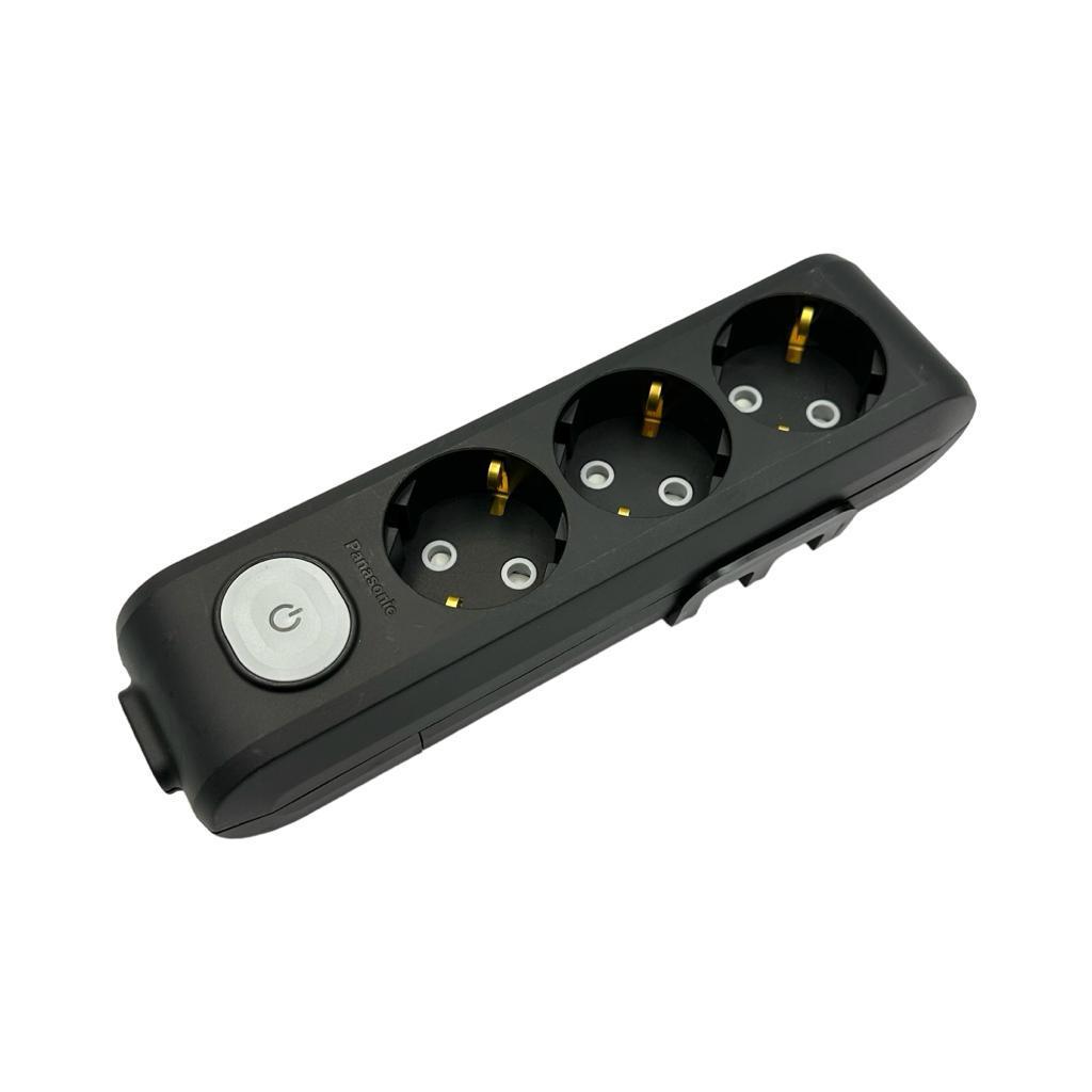 Колодка для удлинителя Panasonic X-tendia 3 розетки с заземлением с кнопкой выключения Черный (16238-е)