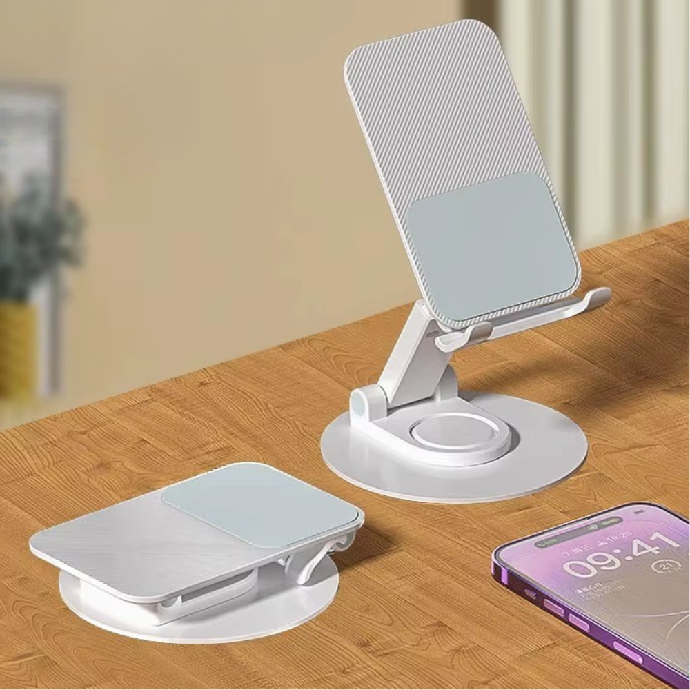 Подставка-держатель настольная для телефона и планшета для смартфона складная с поворотом на 360 Белый - фото 4 Подставка-держатель настольная для телефона и планшета для смартфона складная с поворотом на 360 Белый - фото 4
