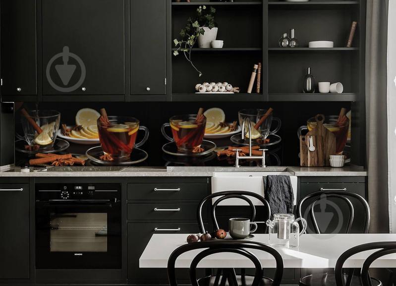 Наклейки кухонный фартук Zatarga " Чай специи " 600х3000 мм Черный (Z180259/2)