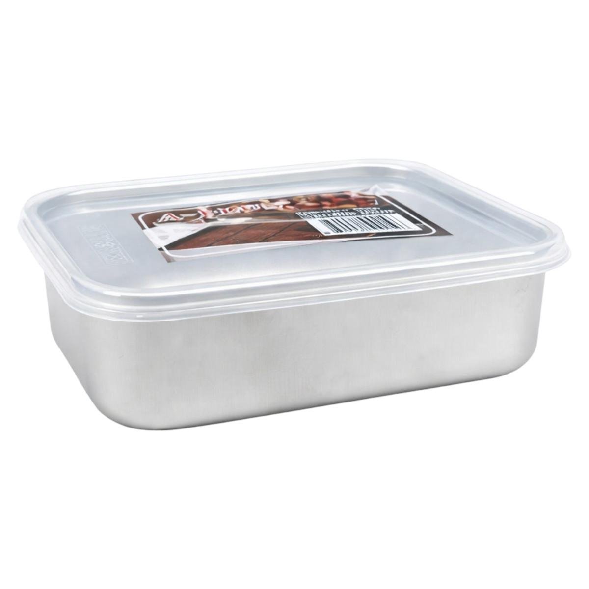 Контейнер харчовий A-PLUS із нержавіючої сталі з кришкою 1900 мл 24,5х19х6 см (2212)