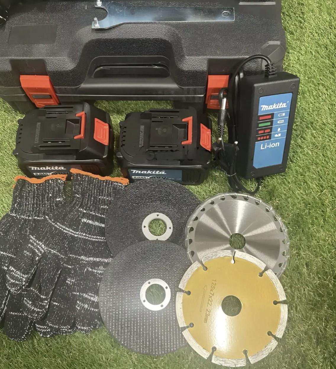 Болгарка акумуляторна кутова DGA554 48V 6 Аh безщітковий двигун комплект з 4 дисками Чорний (57) - фото 3