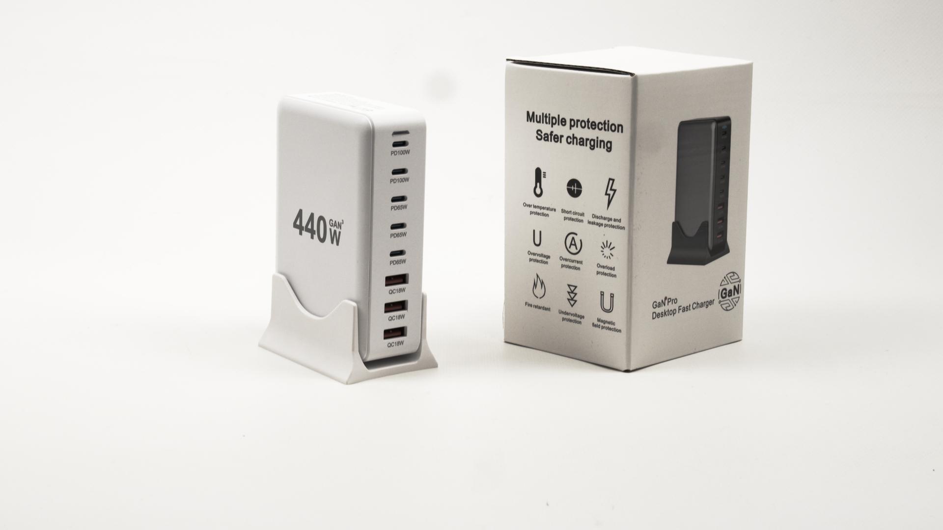 Зарядное устройство быстрое GAN3 PD power delivery восемь портов 440 Вт - фото 5 Зарядное устройство быстрое GAN3 PD power delivery восемь портов 440 Вт - фото 5