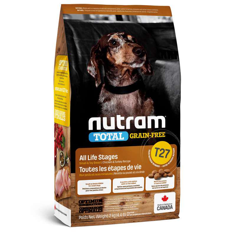 Сухой беззерновой корм для собак мелких пород Nutram T27 Total Grain-Free Mini Turkey Chiken&Duck Small Breed Dog 340 г (30546)