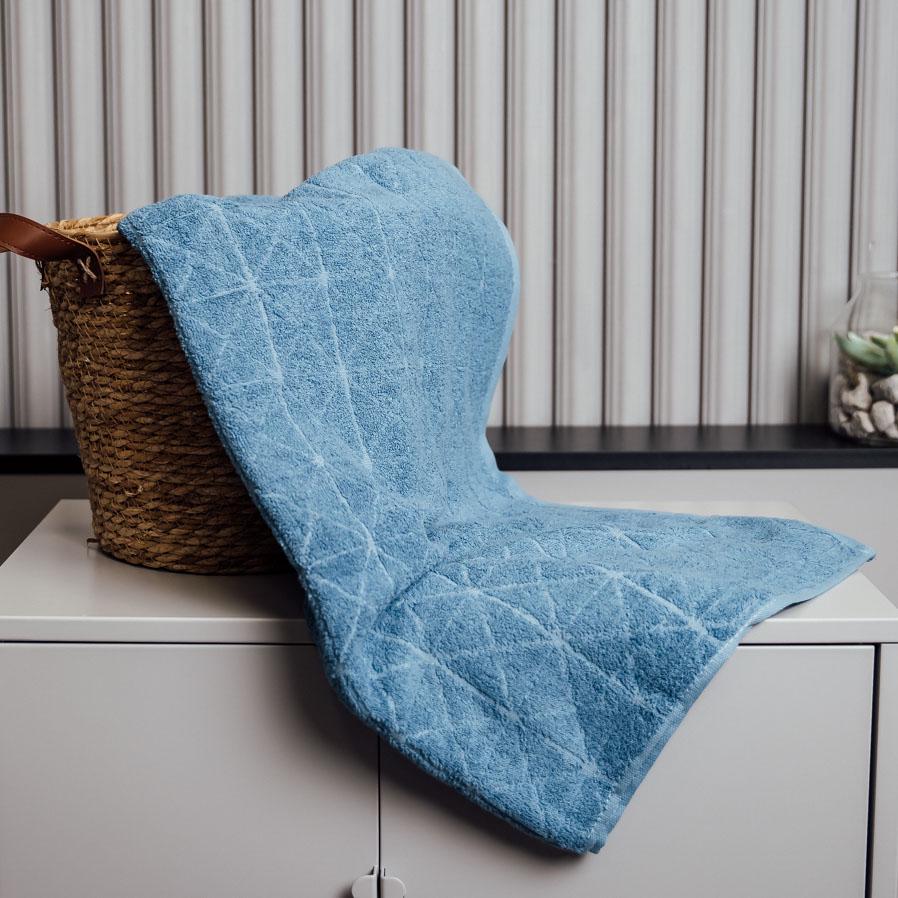 Рушник сауна Однотонні ромбики 160х90 см Фтало-Синій (10150) - фото 1 Рушник сауна Однотонні ромбики 160х90 см Фтало-Синій (10150) - фото 1