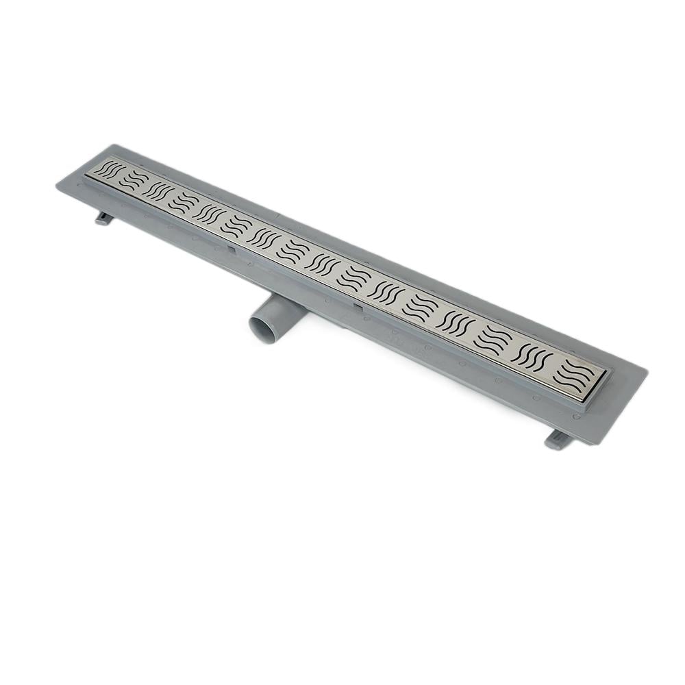 Трап душевой Sanpreis CLASSIC с фланцем горизонтальный гидрозатвор решетка волна 80 см