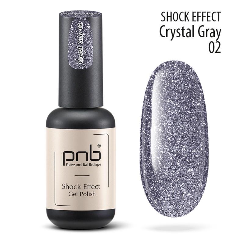 Гель-лак светоотражающий PNB Shock Effect №02 8 мл Crystal gray