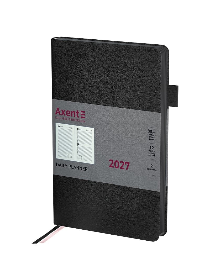 Ежедневник Axent 2027 Partner Soft Muse 145х210 мм Черный (8827-27-3-a) Ежедневник Axent 2027 Partner Soft Muse 145х210 мм Черный (8827-27-3-a)
