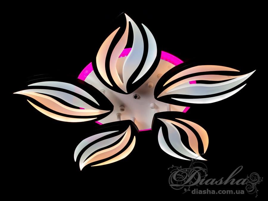 Люстра стельова LED підсвічування/димер/пульт 75W Чорний (8092/5BK 3col dim) - фото 4