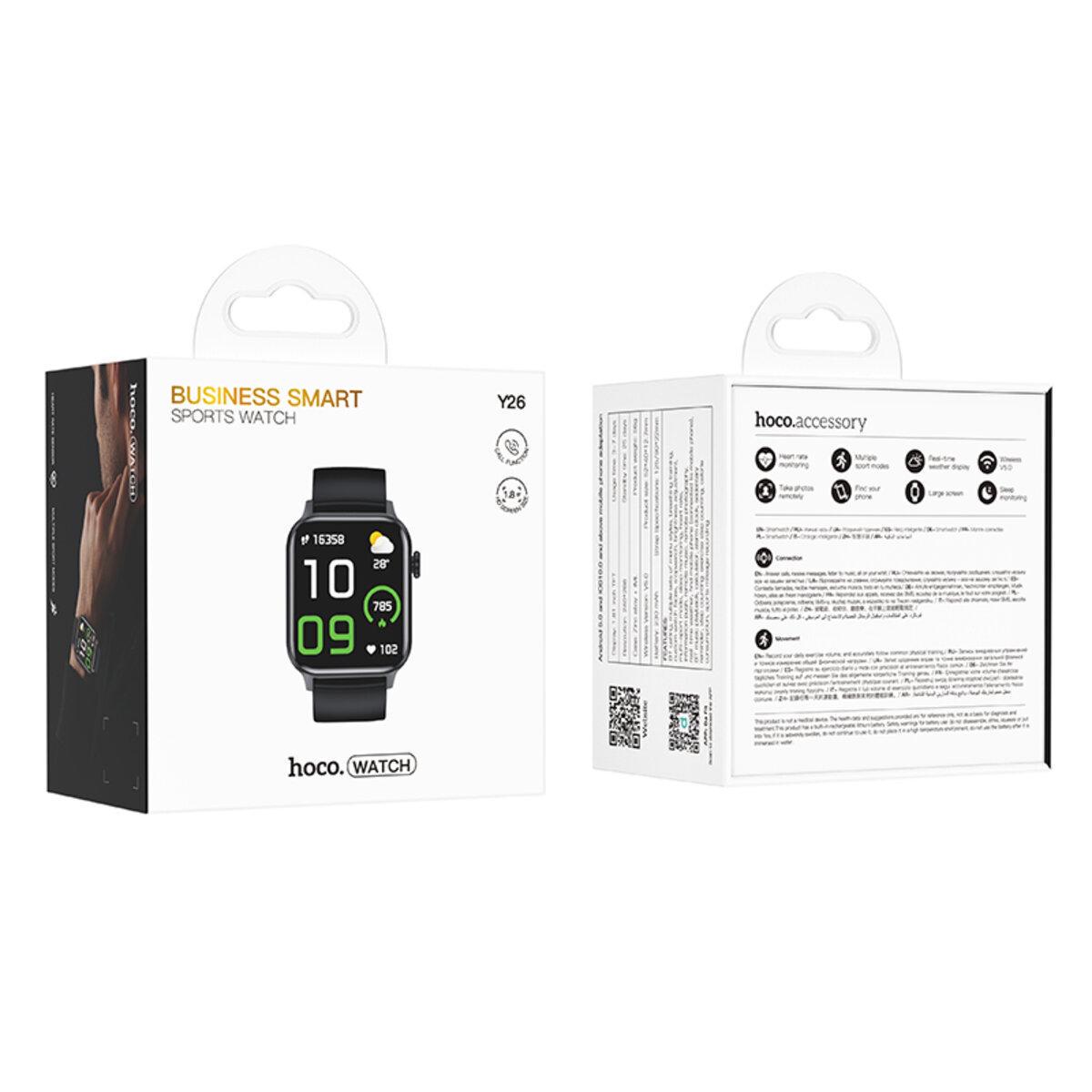 Смарт-часы Hoco Y26 Smart sports watch call version Black (26483894) - фото 5