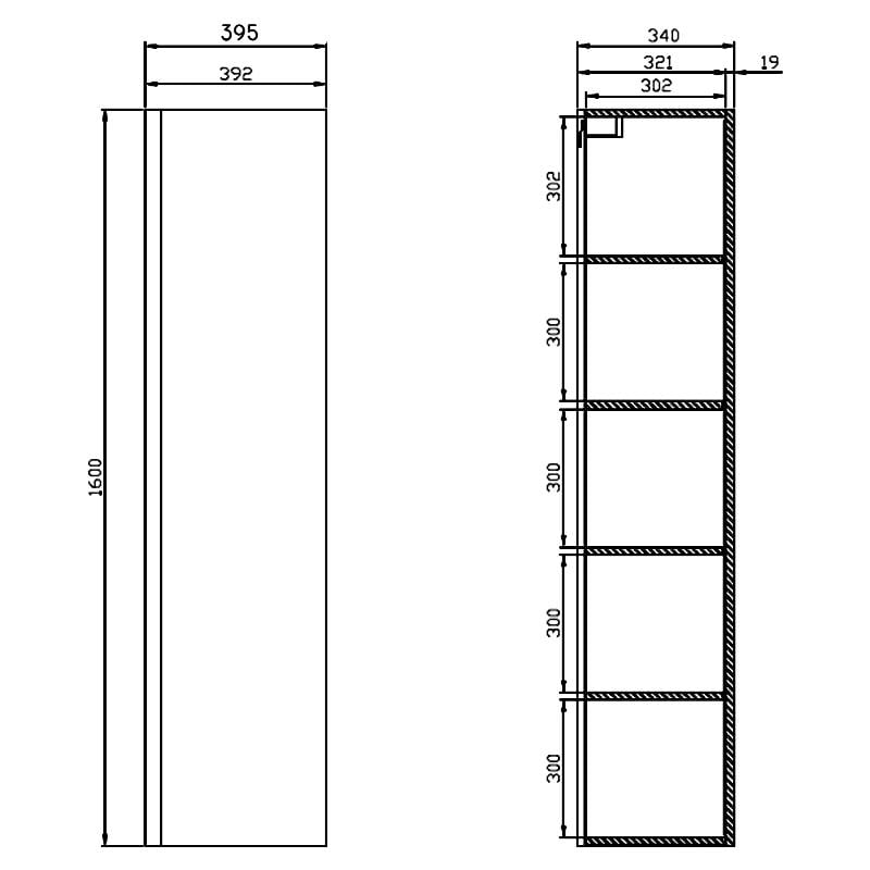 Пенал в ванную с зеркалом Cersanit Moduo 40 см Серый (S929-019) - фото 5