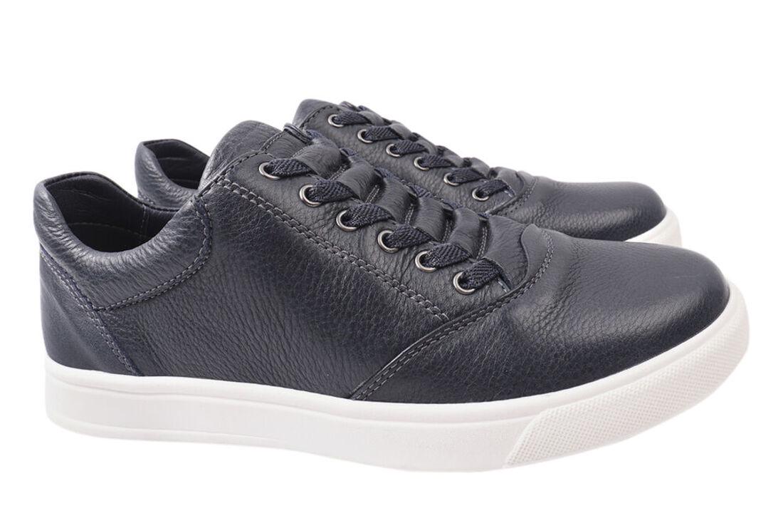 Кеды мужские Detta из кожи на низком ходу на шнуровке р. 42 Синий (57-21DTC)