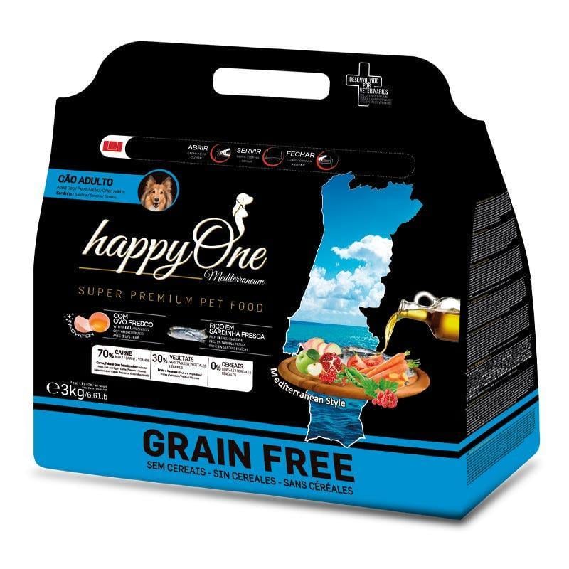 Корм сухой HappyOne Mediterraneum Dog Fresh Sardine со свежей сардиной для взрослых собак 3 кг