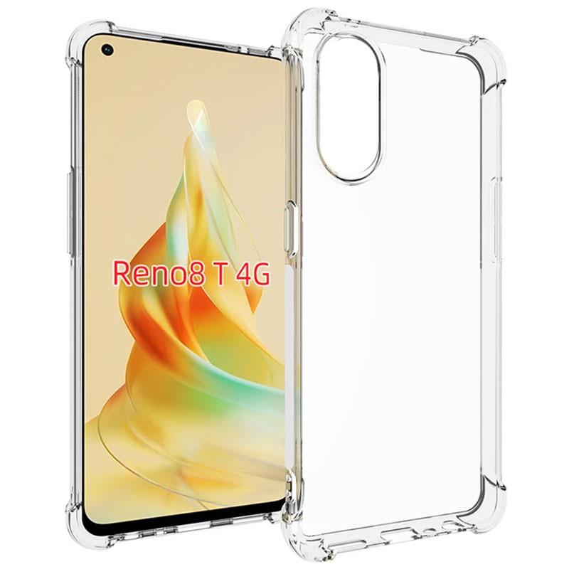 Противоударный TPU чехол GETMAN Ease logo усиленные углы для Oppo Reno 8 T 4G Бесцветный (прозрачный)