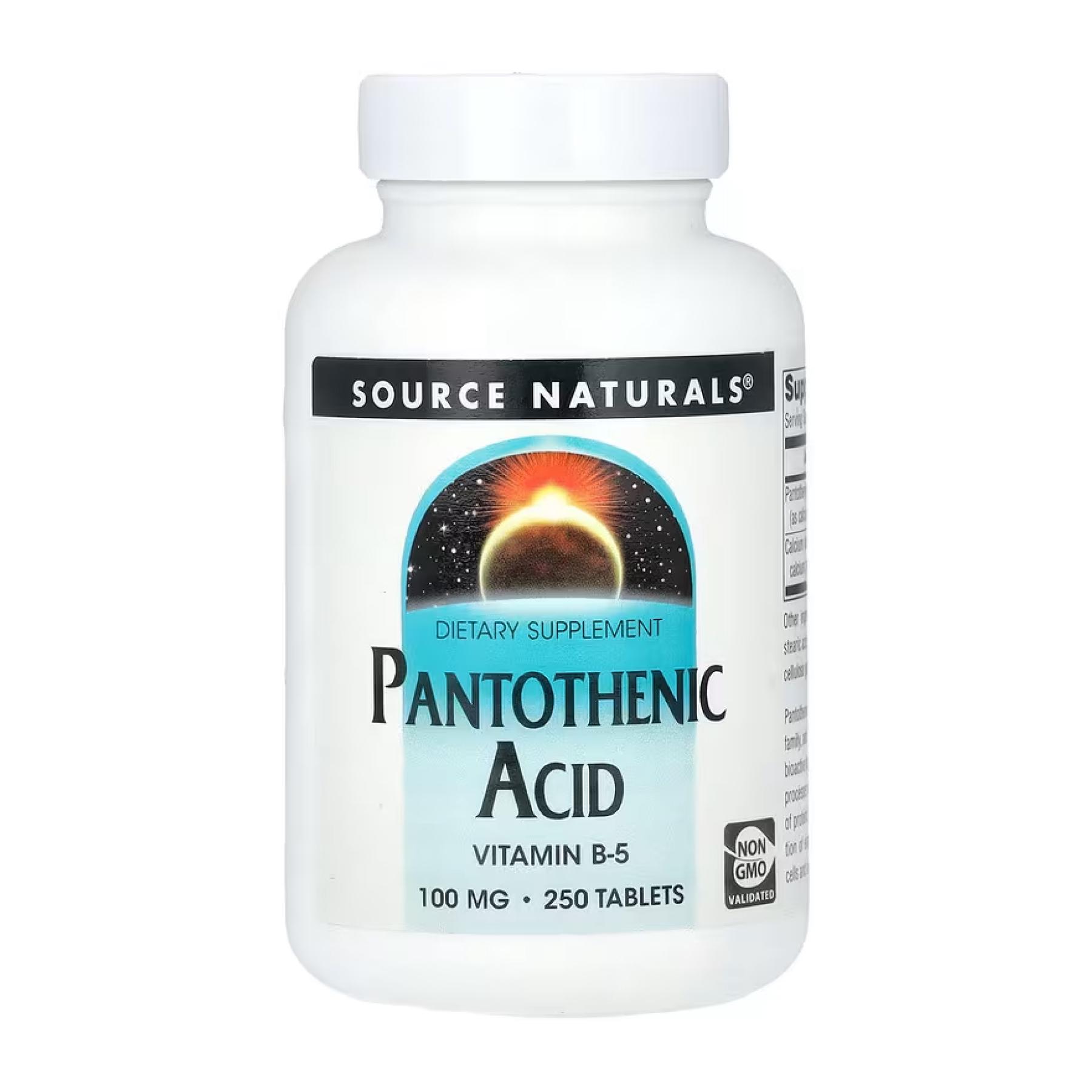 Пантотеновая кислота Source Naturals Pantothenic Acid 100 мг 250 таб.