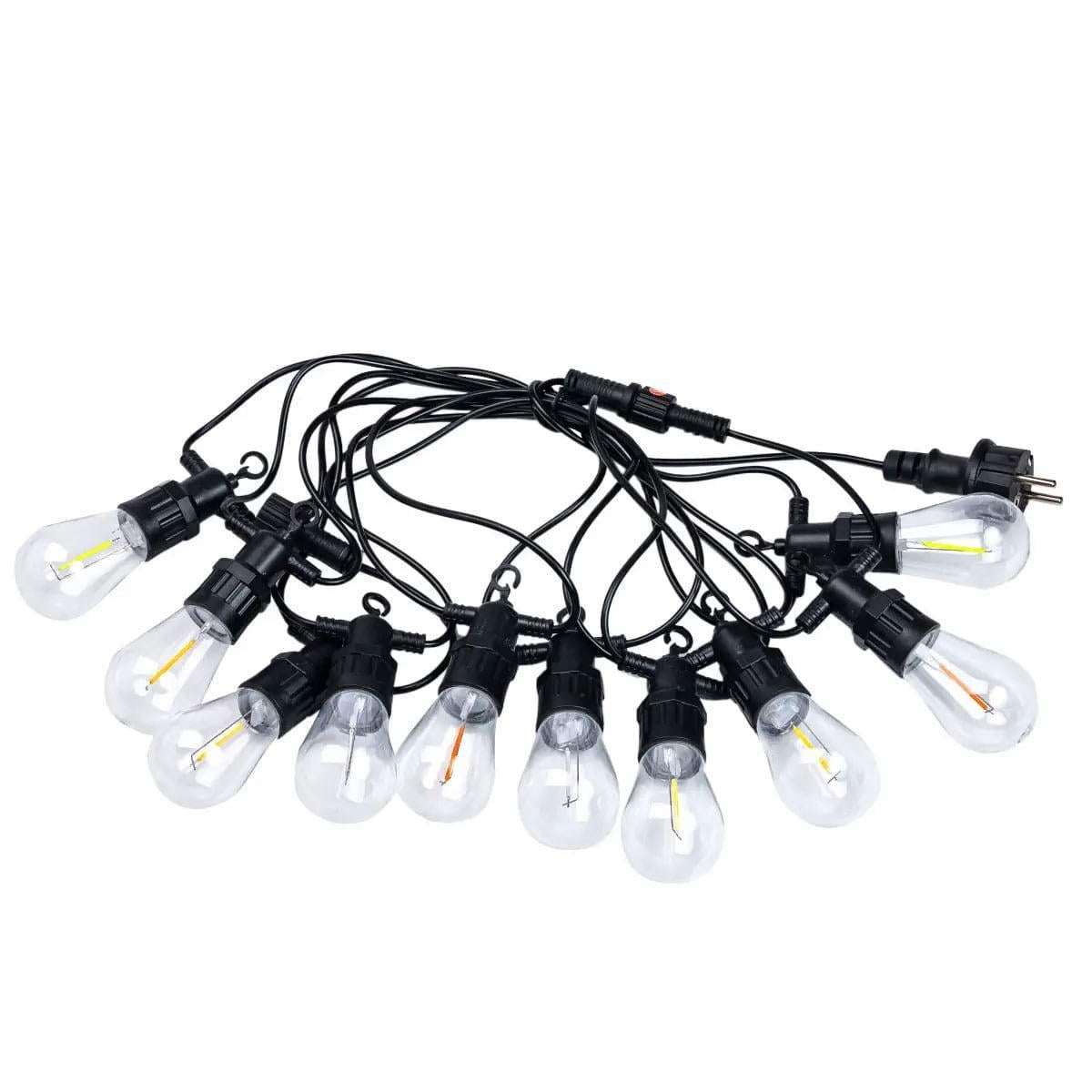 Гирлянда уличная ретро светодиодная S14 на 10 LED ламп 5 м Разноцветный (4878)
