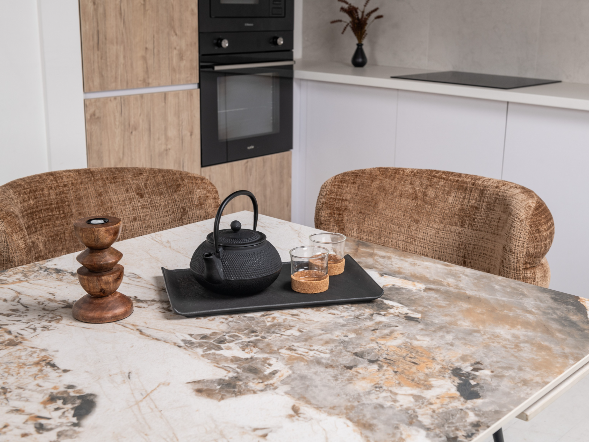 Стол обеденный раздвижной Vetro Mebel Чезаре 1600-2400x900x760 мм Патагония/Черный (TМL-1100) - фото 9 Стол обеденный раздвижной Vetro Mebel Чезаре 1600-2400x900x760 мм Патагония/Черный (TМL-1100) - фото 9