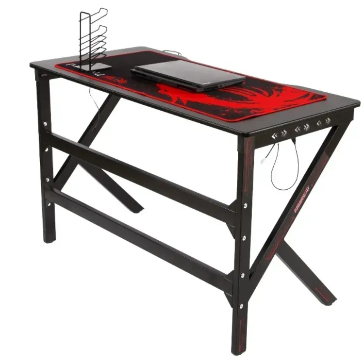 Компьютерный стол игровой RGB с держателем для наушников Черный (29714298) Компьютерный стол игровой RGB с держателем для наушников Черный (29714298)