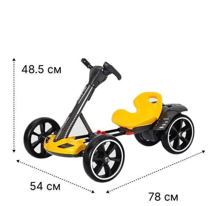 Електрокарт дитячий складаний HL-B6 з пультом керування 6V 4,5Ah Жовтий (17068h-yellow) - фото 3 Електрокарт дитячий складаний HL-B6 з пультом керування 6V 4,5Ah Жовтий (17068h-yellow) - фото 3