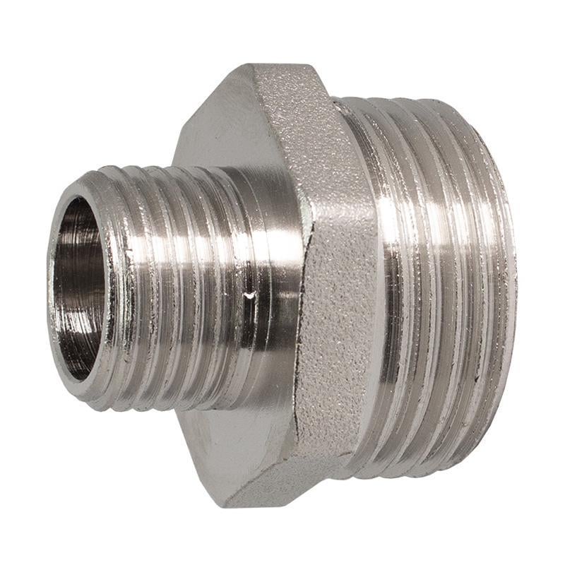 Ниппель редукционный Remi 1/2"x3/4" никелированный (TU-19788)