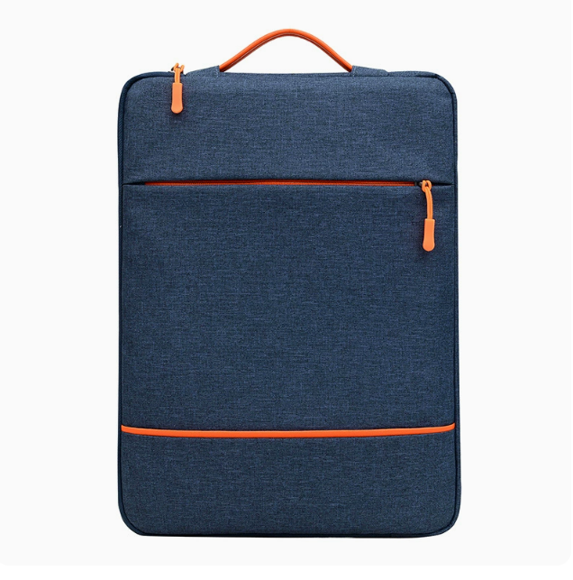 Сумка-чехол для ноутбука Orange с ручкой плоская с карманом 15,6" Синий/Оранжевый (С699-3)