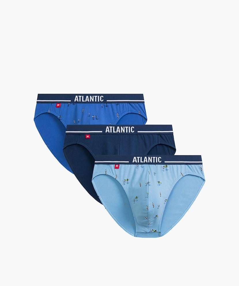 Набор трусов-брифов мужских Atlantic 3MP-196 хлопок 3 шт. XXL Голубой/Светло-голубой/Синий (27565699) Набор трусов-брифов мужских Atlantic 3MP-196 хлопок 3 шт. XXL Голубой/Светло-голубой/Синий (27565699)