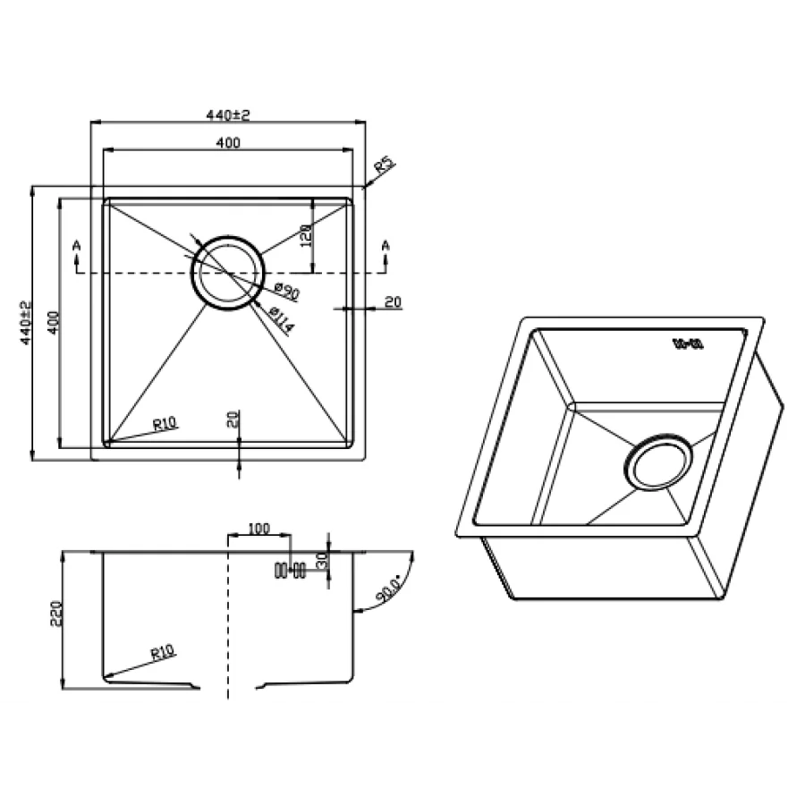 Мийка для кухні LEOMIKAO NARA 400-U GM PVD воронена сталь (523343) - фото 2 Мийка для кухні LEOMIKAO NARA 400-U GM PVD воронена сталь (523343) - фото 2
