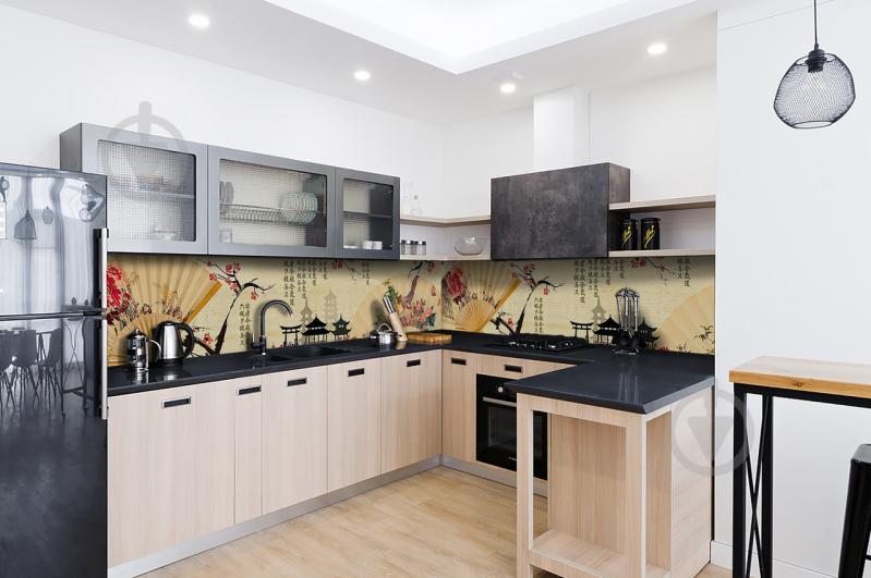 Скинали на кухню Zatarga «Веер» 650х2500 мм виниловая 3Д наклейка кухонный фартук самоклеящаяся Z180787/1