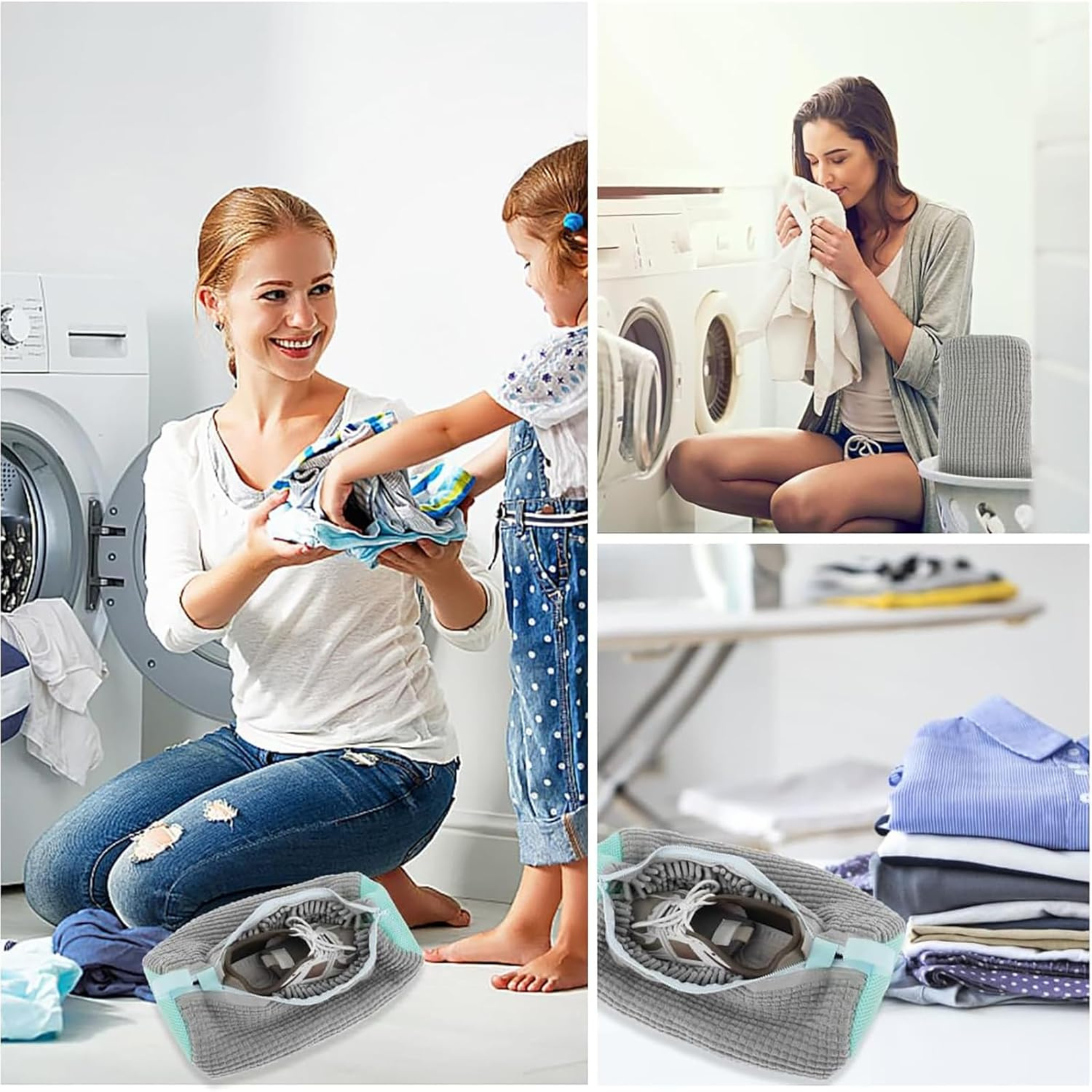 Мішок для прання взуття в пральній машині Сірий (MSHDPR-GRY-0686) - фото 2 Мішок для прання взуття в пральній машині Сірий (MSHDPR-GRY-0686) - фото 2